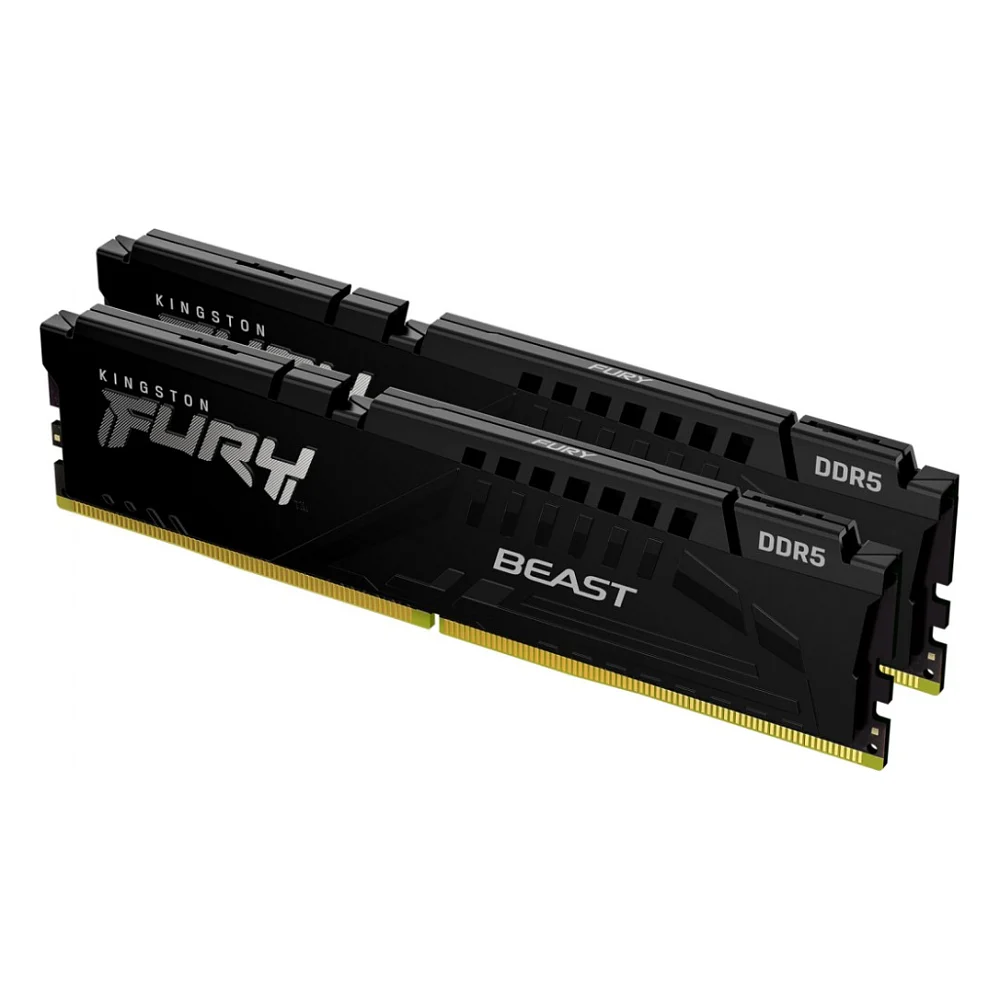 Модуль пам'яті для комп'ютера DDR5 64GB (2x32GB) 5200 MHz Beast Black Kingston Fury (ex.HyperX) (KF552C40BBK2-64)