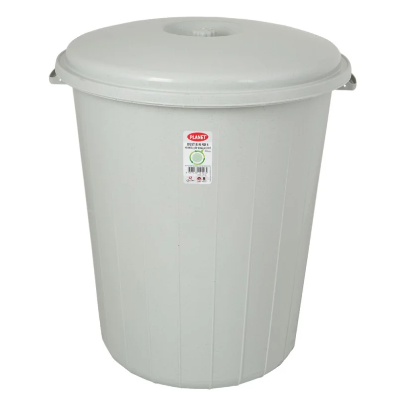 Контейнер для сміття Planet Household №4 без защіпок з кришкою сірий 70 л (10847)