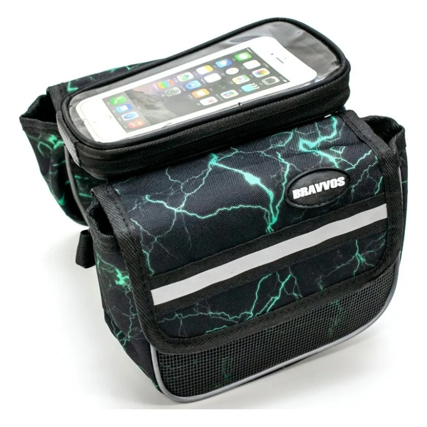 Велосумка нарамна Bravvos QL-012 Black/Blue (BIB-017)