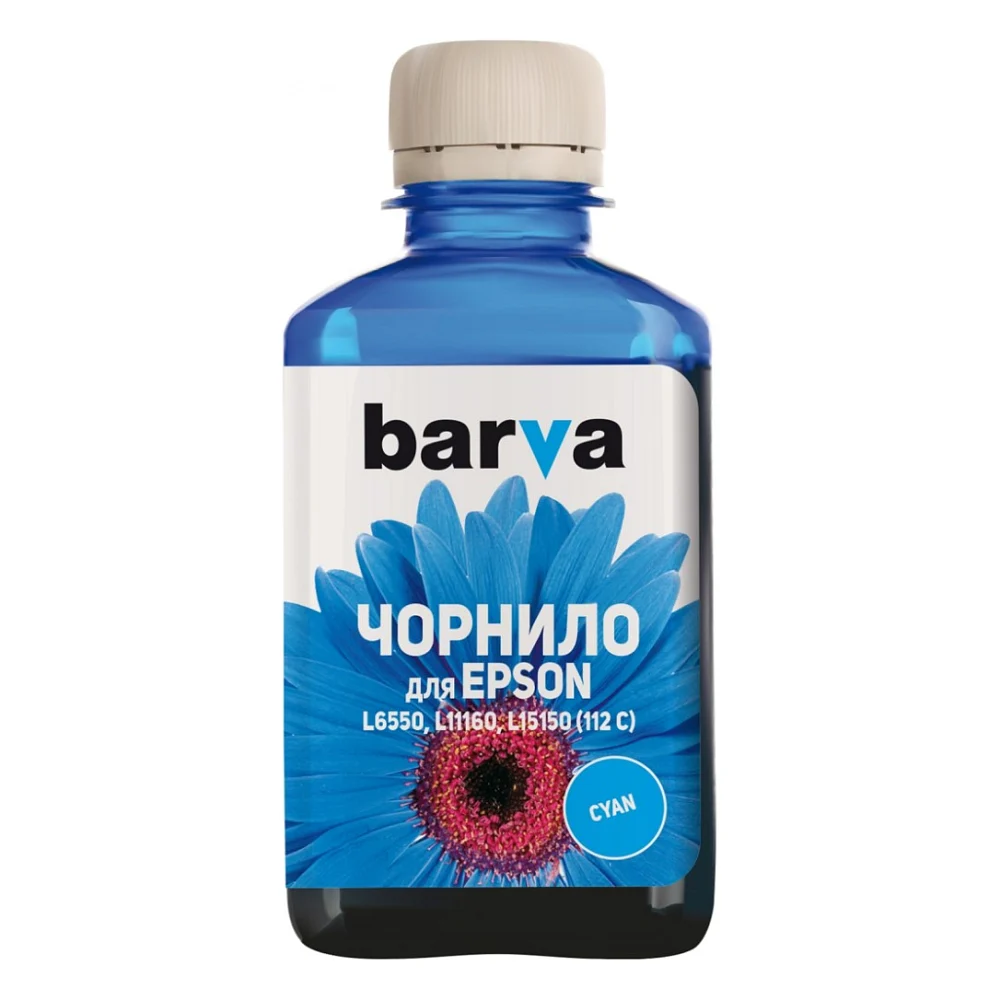 Чорнило Barva Epson 112 180 мл, cyan (E112-822)