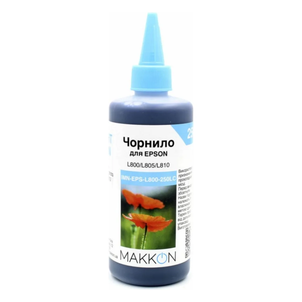 Чорнило Makkon для Epson L800/L805/L810/ 250 мл light cyan (IMN-EPS-L800-250LC)