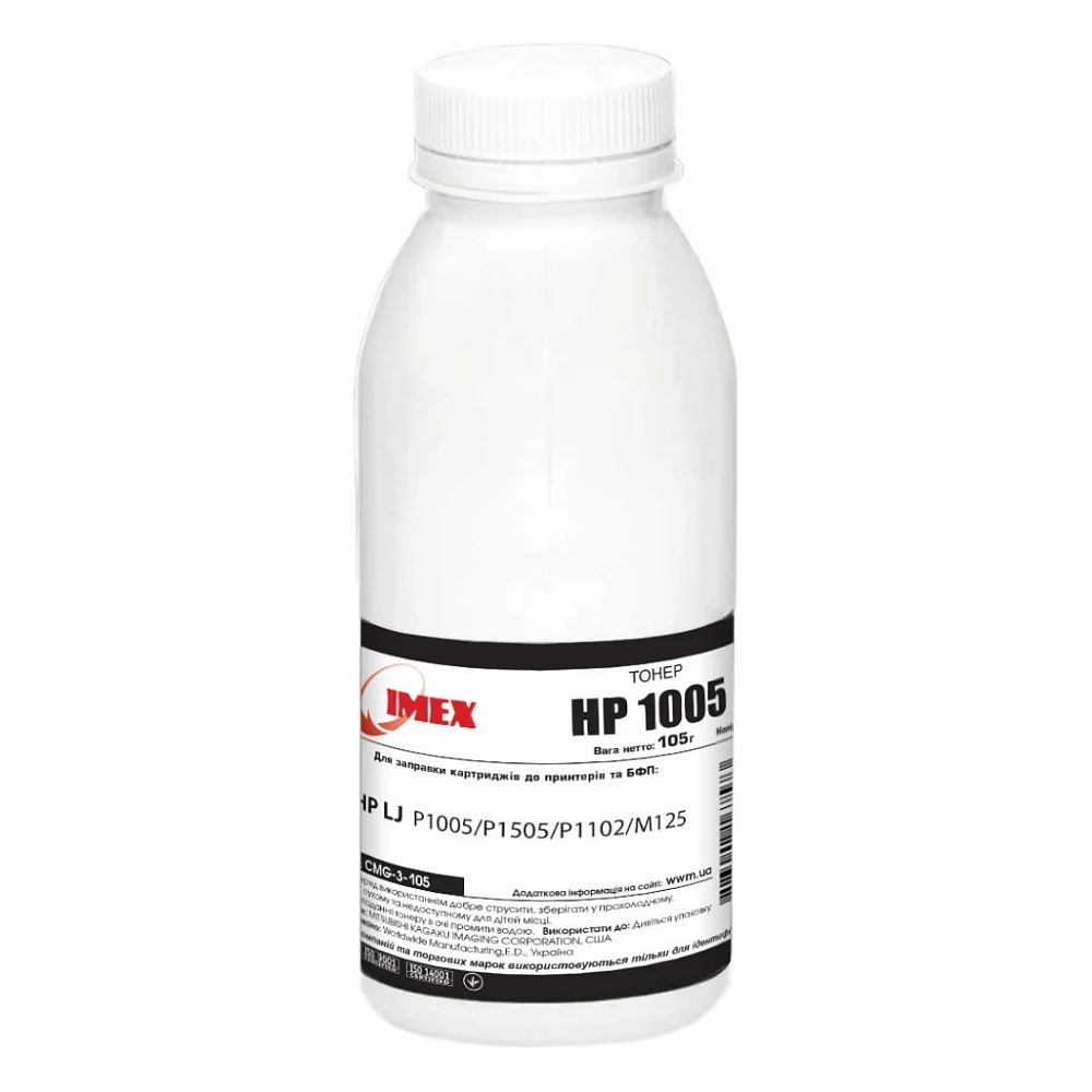 Тонер HP LJ P1005/P1505/P1102/M125, 105г Black Imex (CMG-3-105)