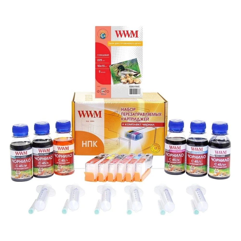 Комплект перезаправних картриджів WWM Canon TS8040/9040/MG7740 (RC.CLI472ARC)
