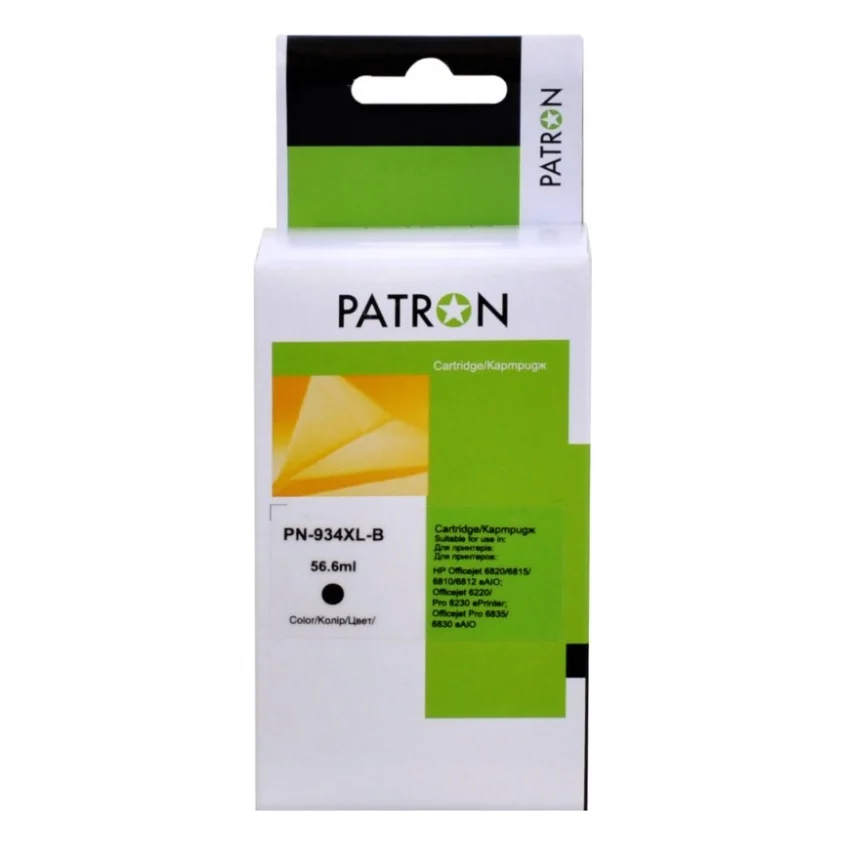 Картридж Patron HP 934XL (C2P19AE/C2P23AE) 1300c, Black (PN-934XL-B)