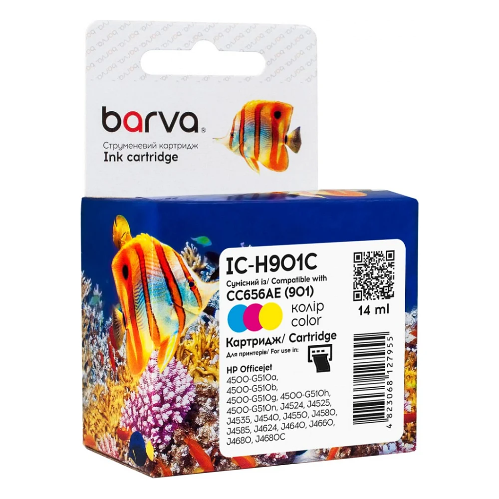 Картридж Barva HP 901 color/CC656AE, 14 мл (IC-H901C)