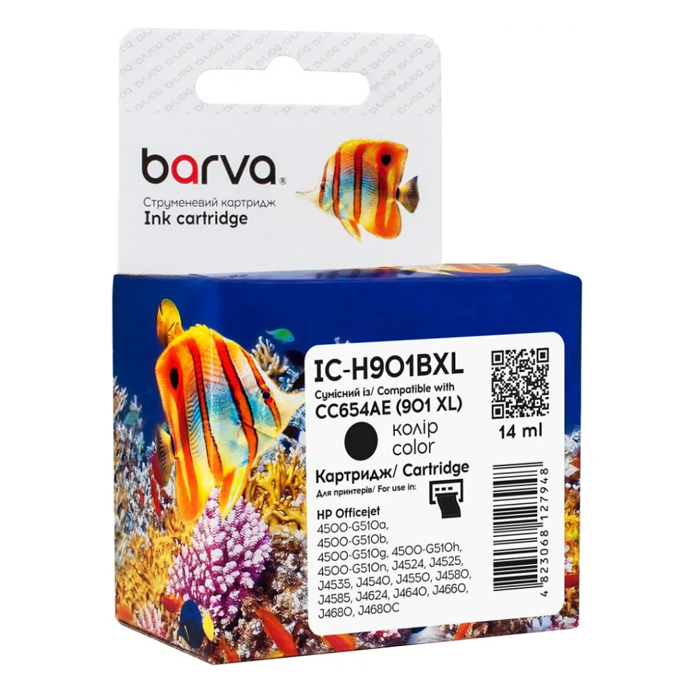 Картридж Barva HP 901XL black/CC654AE, 14 мл (IC-H901BXL)