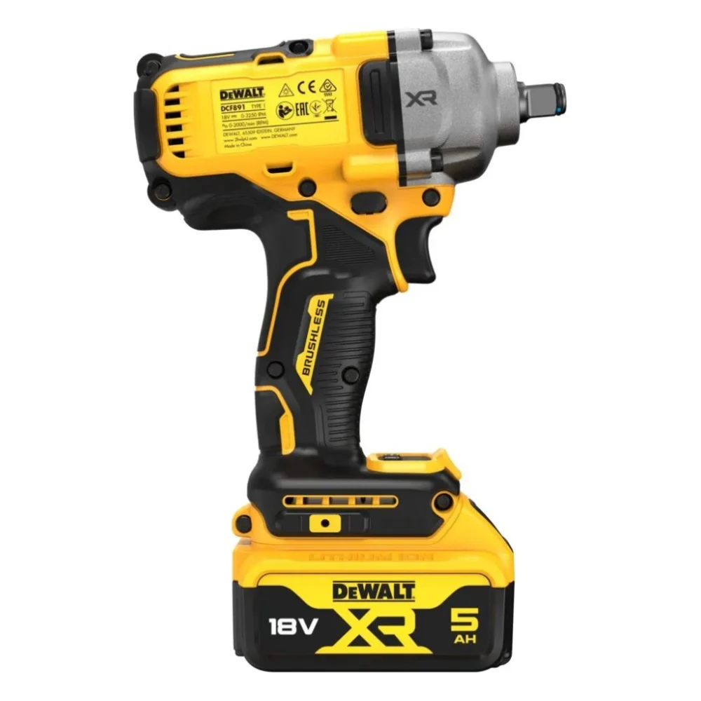 Гайковерт DeWALT ударний 18 В XR Li-lon, 2x5Ah, безщітковий, 812 Нм, TSTAK (DCF891P2T) — фото 5