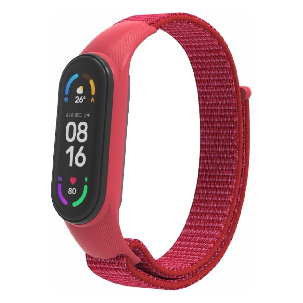 Ремінець до фітнес браслета Armorstandart нейлоновий для Xiaomi Mi Band 7/6/5/4 Red (ARM67842)