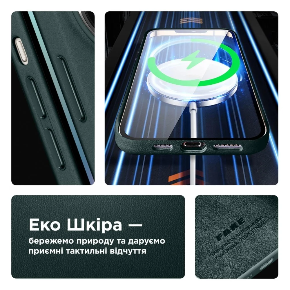 Чохол до планшета Armorstandart FAKE Leather Case Apple iPhone 13 Pro Shirt Green (ARM61372) — фото 3