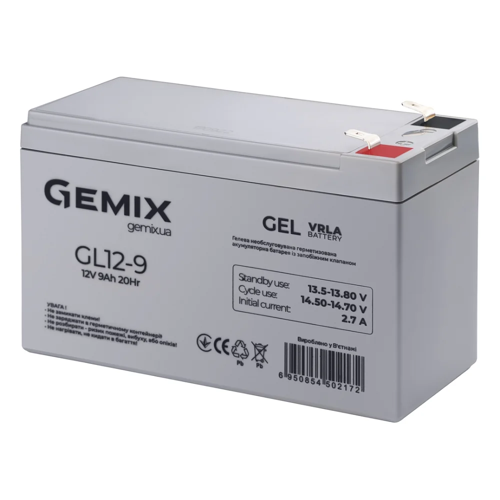 Батарея до ДБЖ Gemix GL 12V 9Ah (GL12-9 gel)