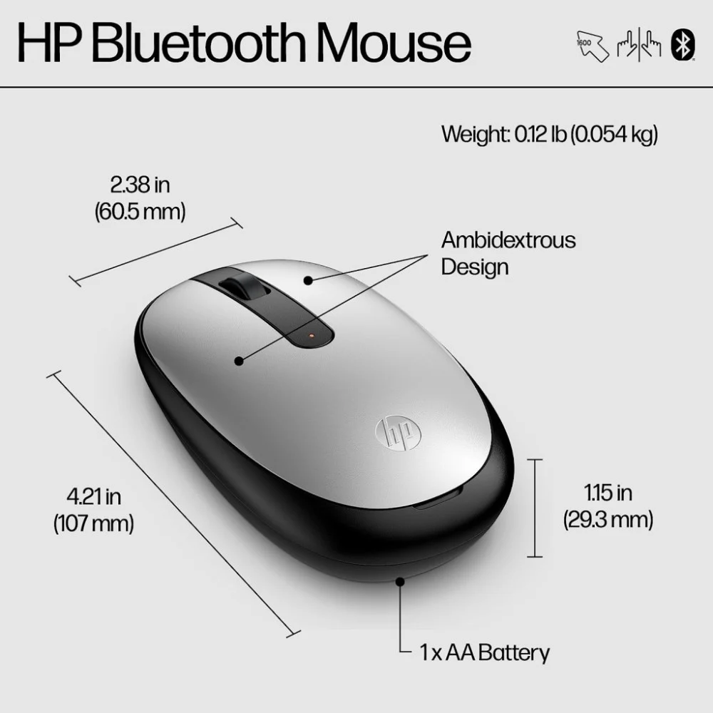 Мишка HP 240 Bluetooth Silver (43N04AA) — фото 4