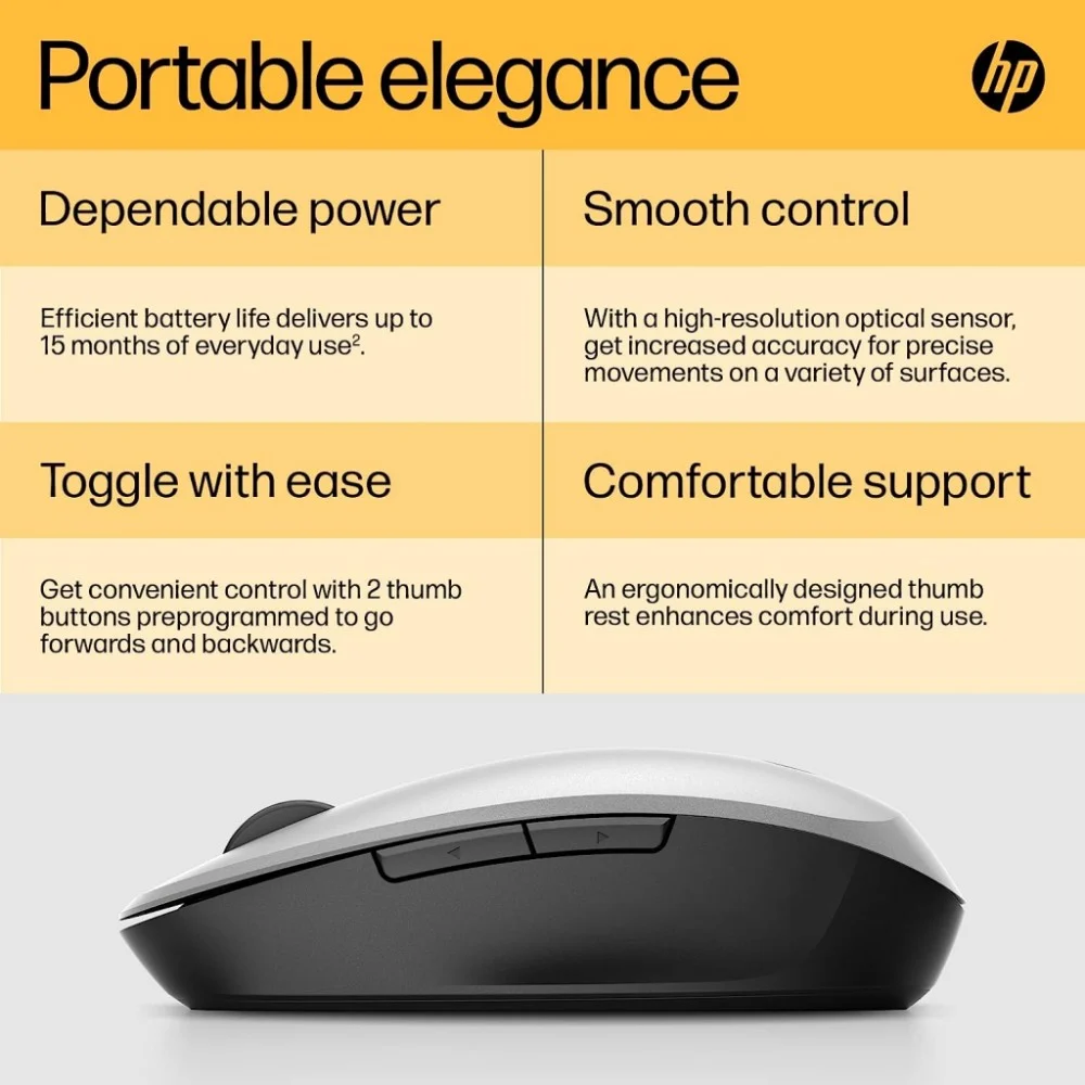 Мишка HP Dual Mode Bluetooth/Wireless Silver (6CR72AA) — фото 9