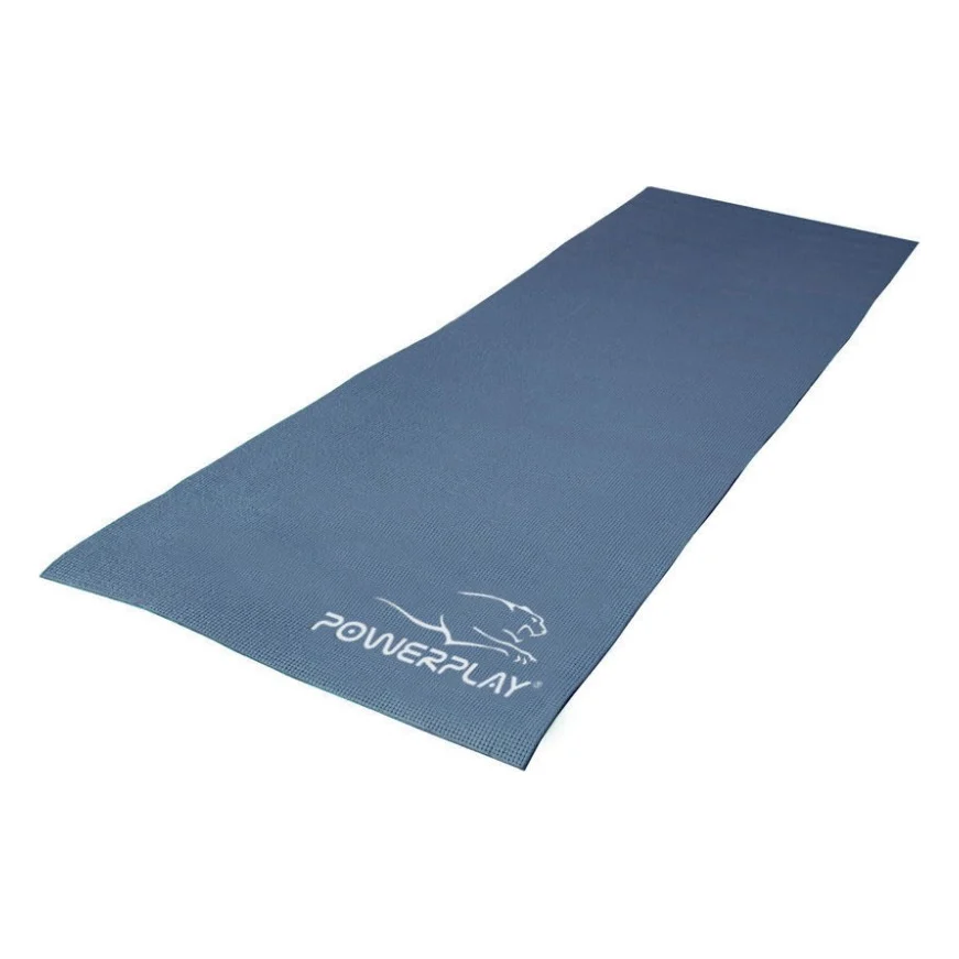 Килимок для йоги PowerPlay PVC Yoga Mat 173 x 61 x 0.6 см Темно-синій (PP_4010_Navy_(173*0,6))