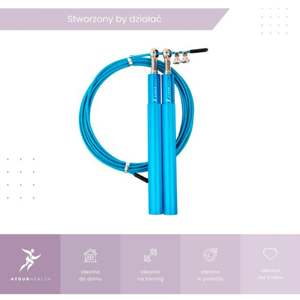 Скакалка 4yourhealth Jump Rope Premium 0200 швидкісна 3м Блакитна (4YH_0200_Blue) — фото 7