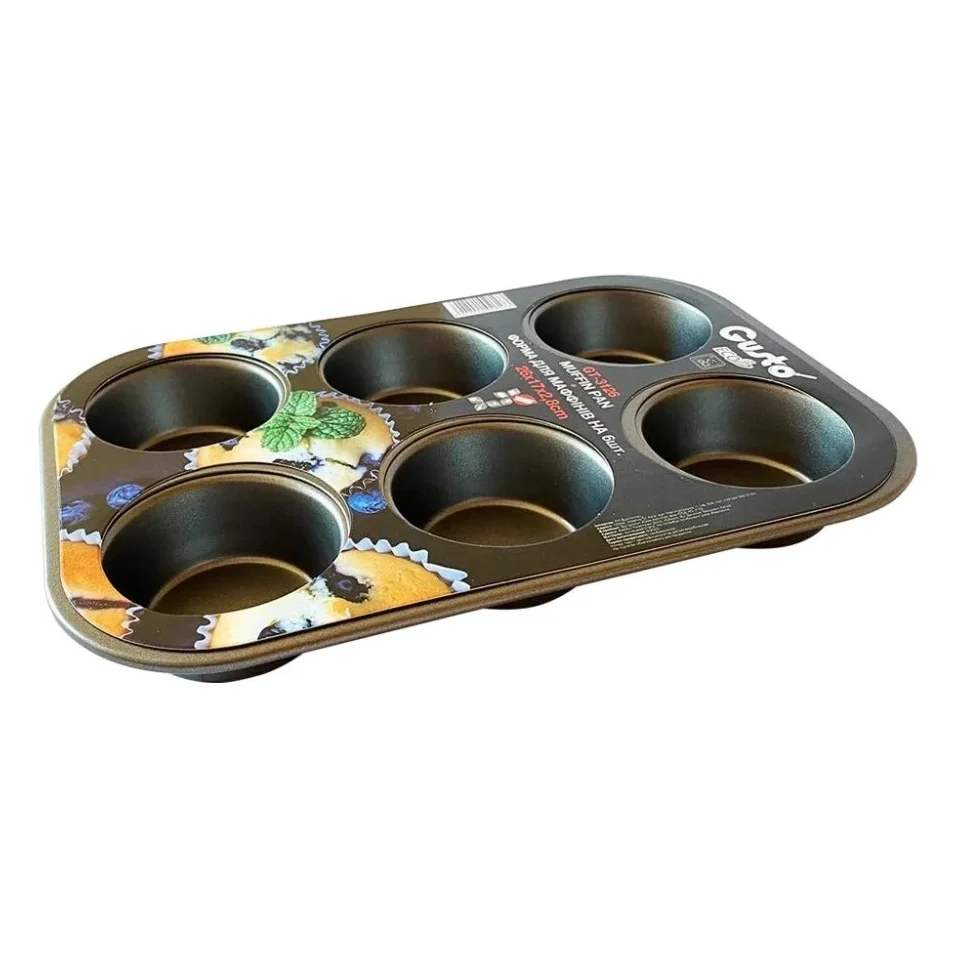 Форма для випікання Gusto Muffin на 6 шт 26 x 17 x 2,8 см (GT-3126)