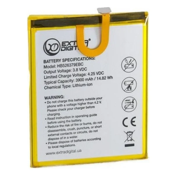 Акумуляторна батарея для телефону Extradigital Huawei Y6 Pro 3900 mAh (BMH6495) — фото 2