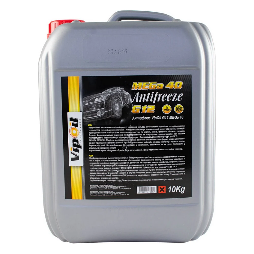 Антифриз VIPOIL G12 MEGA 40 red 20 кг (701433)