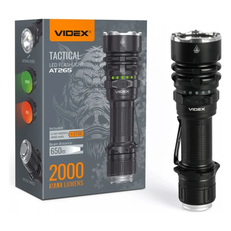 Ліхтар Videx Тактичний 2000Lm 6500K (VLF-AT265)