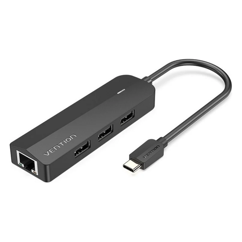 Концентратор Vention USB3.1 Type-C - 3xUSB 2.0+MicroUSB+RJ45 100M Ethernet Hub 5-in-1 (TGOBB)
