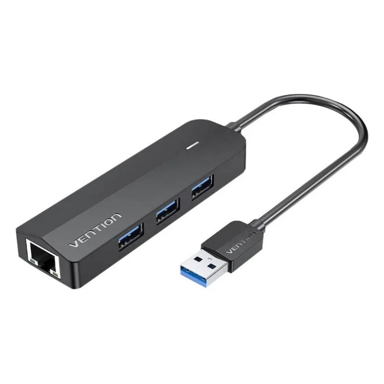 Концентратор Vention USB3.0 - 3xUSB 3.0/RJ45 Gigabit Hub 5-in-1 (CHNBB)