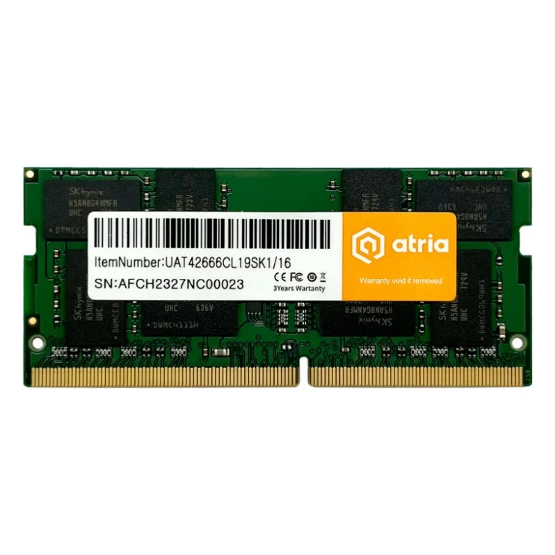 Модуль пам'яті для ноутбука SoDIMM DDR4 16GB 2666 MHz ATRIA (UAT42666CL19SK1/16)