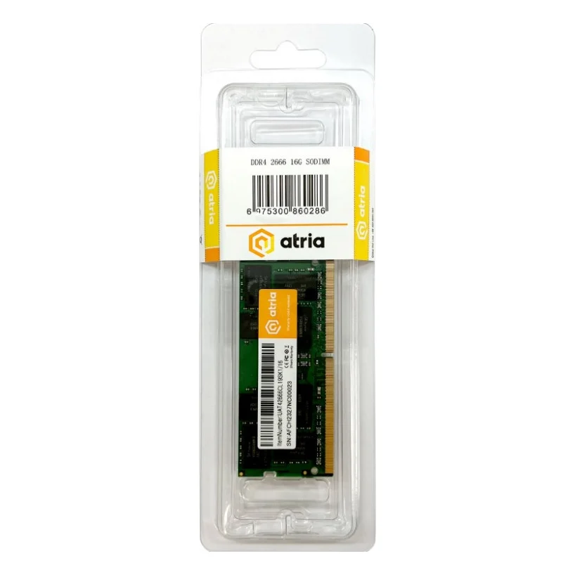 Модуль пам'яті для ноутбука SoDIMM DDR4 16GB 2666 MHz ATRIA (UAT42666CL19SK1/16) — фото 3