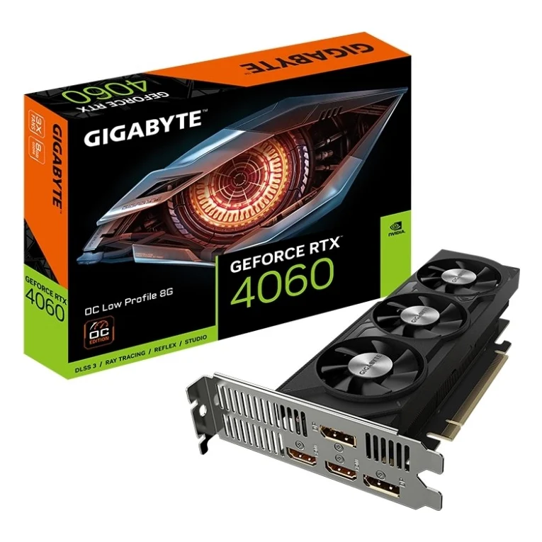 Відеокарта GIGABYTE GeForce RTX 4060 8192Mb OC Low Profile (GV-N4060OC-8GL)