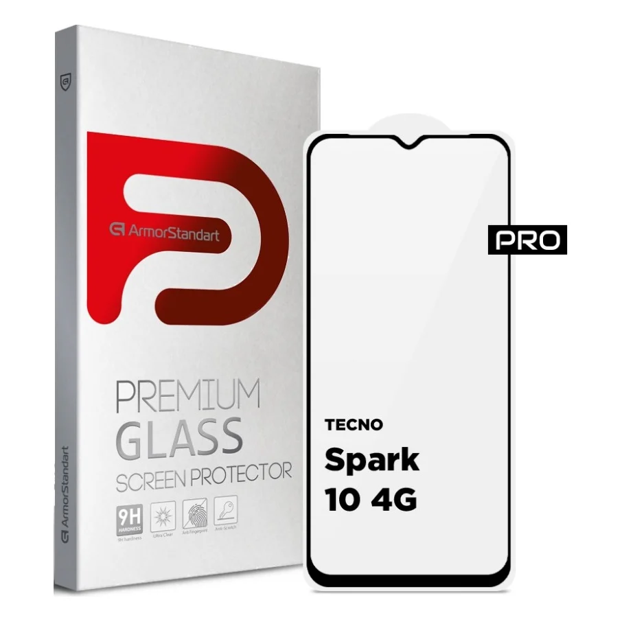 Скло захисне Armorstandart Pro Tecno Spark 10 4G (KI5q) Black (ARM67794)