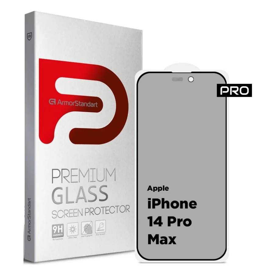 Скло захисне Armorstandart Pro Anti-spy Matte Apple iPhone 14 Pro Max Black (ARM68605)