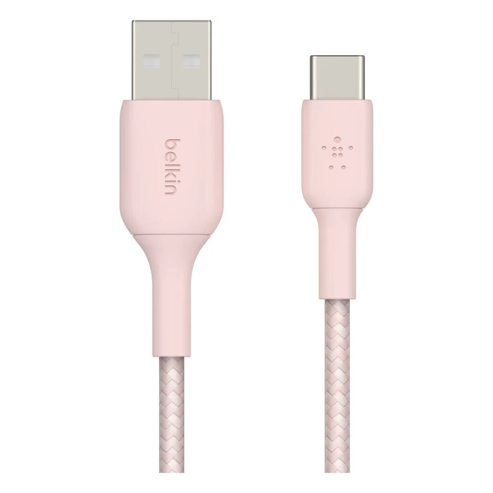 Кабель Belkin Braided+Strap USB to Type-C 1.5м Pink (F2CU075-05-C00-OEM)