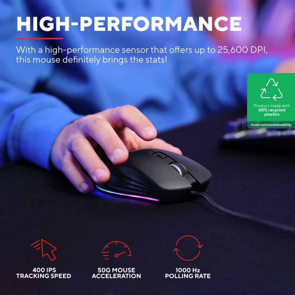 Мишка Trust GXT924 Ybar+ USB Black (24890) — фото 8