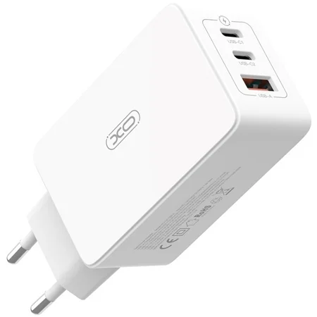 Зарядний пристрій XO CE13 2USB-C/USB-A GaN QC&PD3.0 65W 4.5A White