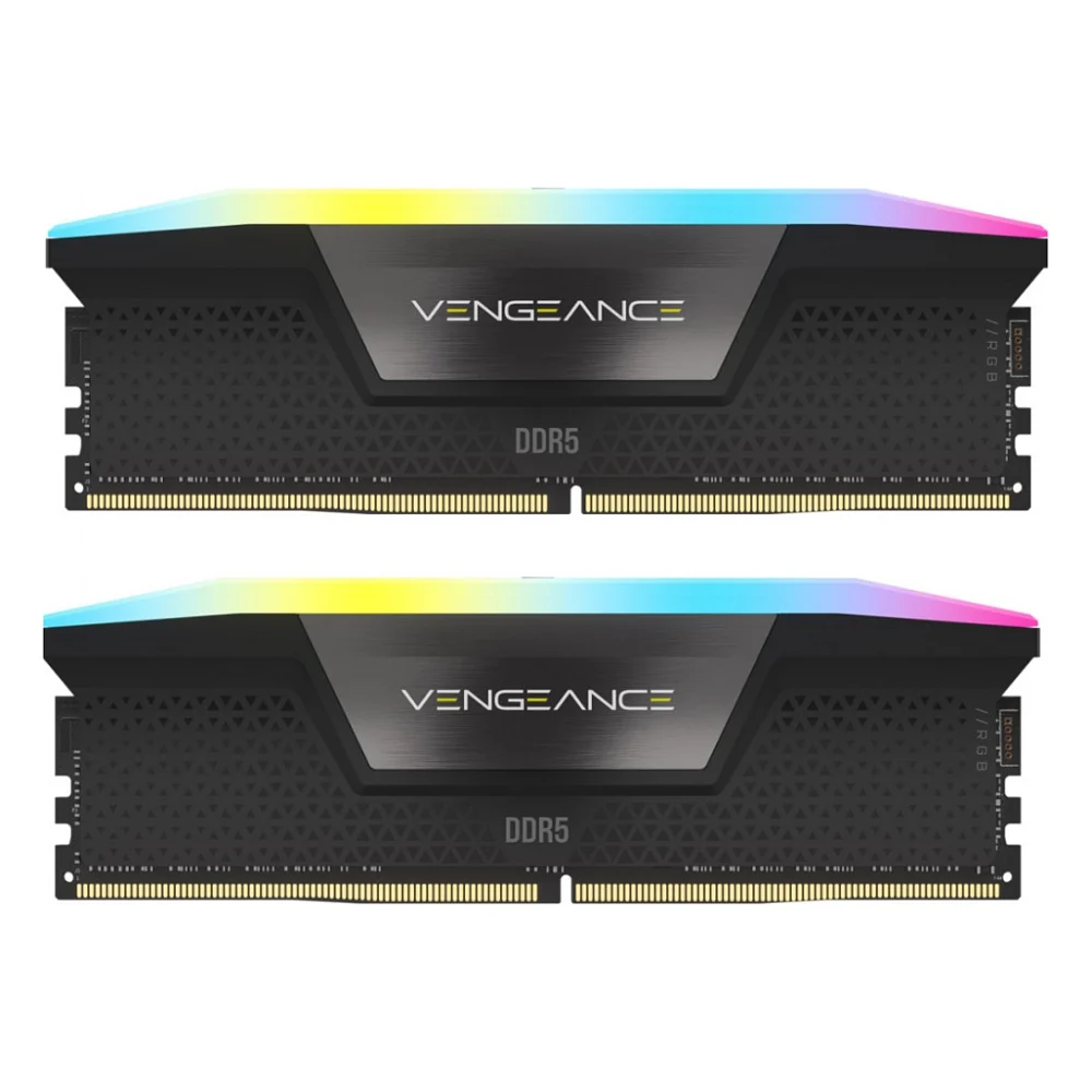 Модуль пам'яті для комп'ютера DDR5 64GB (2x32GB) 6400 MHz XMP 3.0 Vengeance RGB Black Corsair (CMH64GX5M2B6400C32)