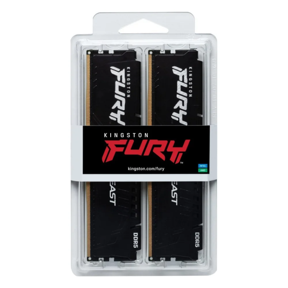 Модуль пам'яті для комп'ютера DDR5 16GB (2x8GB) 5200 MHz Beast Black Kingston Fury (ex.HyperX) (KF552C36BBEK2-16) — фото 5