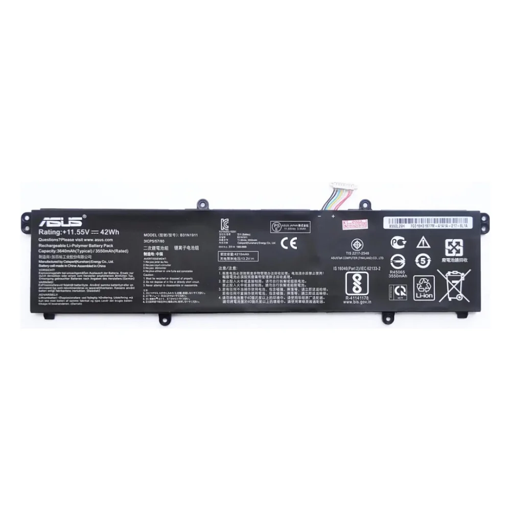 Акумулятор до ноутбука ASUS X413 B31N1911, 3640mAh (42Wh), 3cell, 11.55V, Li-ion (A47797)