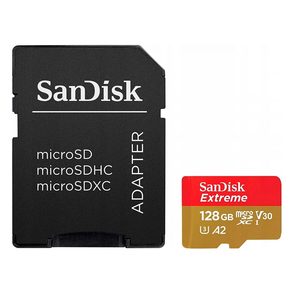 Карта пам'яті SanDisk 128GB microSD class 10 UHS-I Extreme For Action Cams and Dro (SDSQXAA-128G-GN6AA)