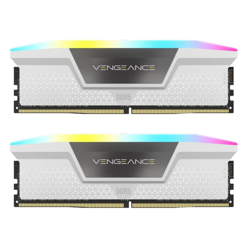 Модуль пам'яті для комп'ютера DDR5 64GB (2x32GB) 6000 MHz XMP 3.0 Vengeance RGB White Corsair (CMH64GX5M2B6000C40W)
