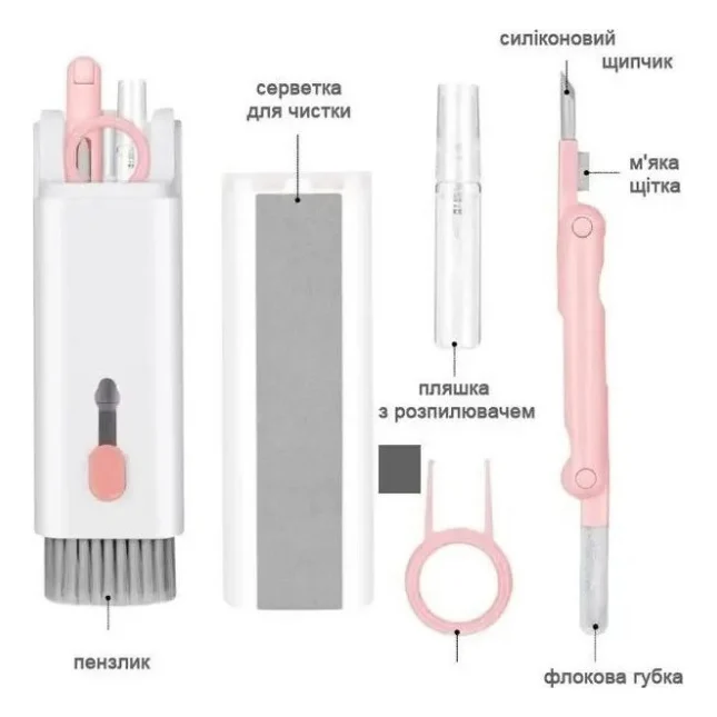 Універсальний чистячий набір XoKo Clean set 100 Pink (XK-CS100-PI) — фото 2
