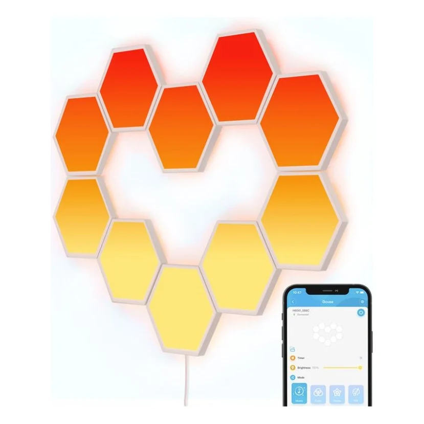 Світильник Govee H6061 Glide Hexa Light Panels 10шт RGB Білий (B6061301)