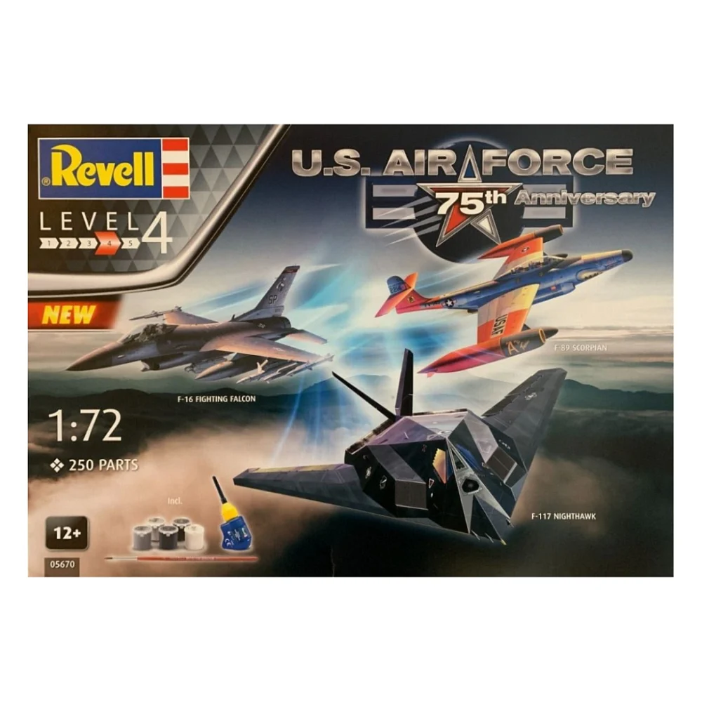 Збірна модель Revell набір до 75-ї річниці US Air Force 3 літаки рівень 4 , 1:72 (RVL-05670)