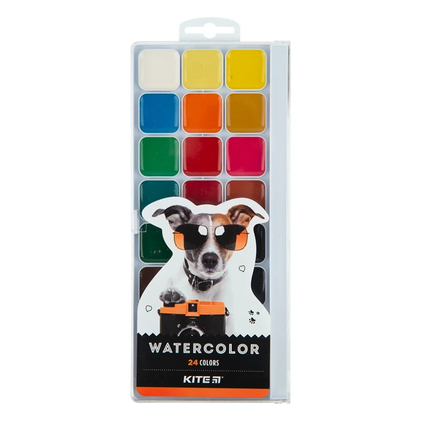 Акварельні фарби Kite Dogs 24 кольорів (K23-442)