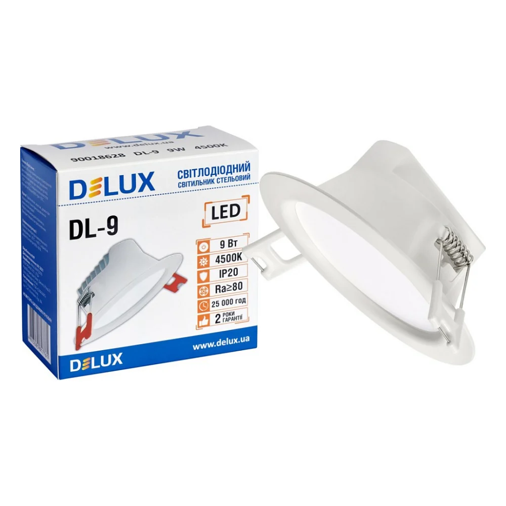 Світильник Delux DL-9 4500К 9Вт 720лм 230В D110мм (90018628) — фото 2