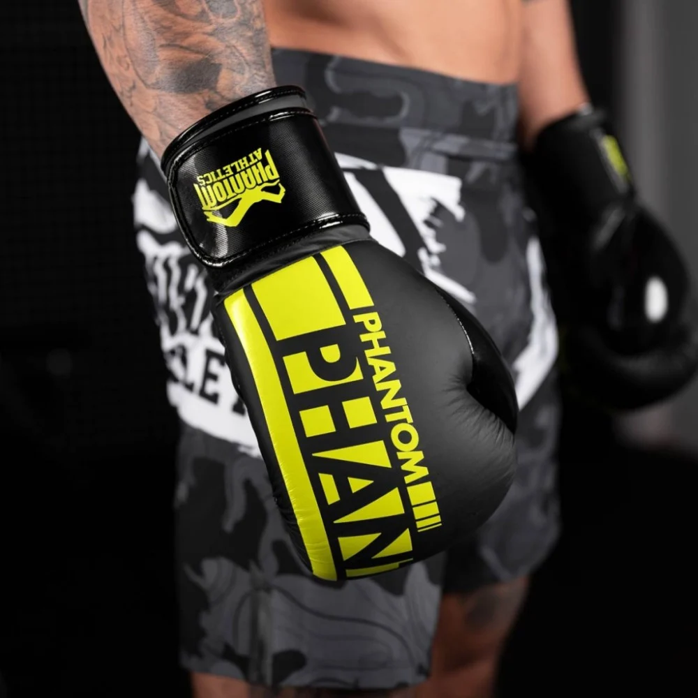 Боксерські рукавички Phantom APEX Elastic Neon Black/Yellow 10oz (PHBG2300-10) — фото 4