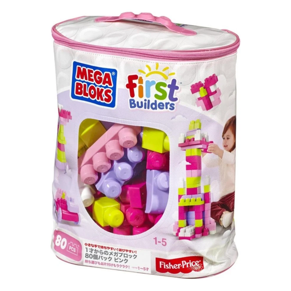 Конструктор Mega Bloks рожевий у мішку 80 деталей (DCH62)