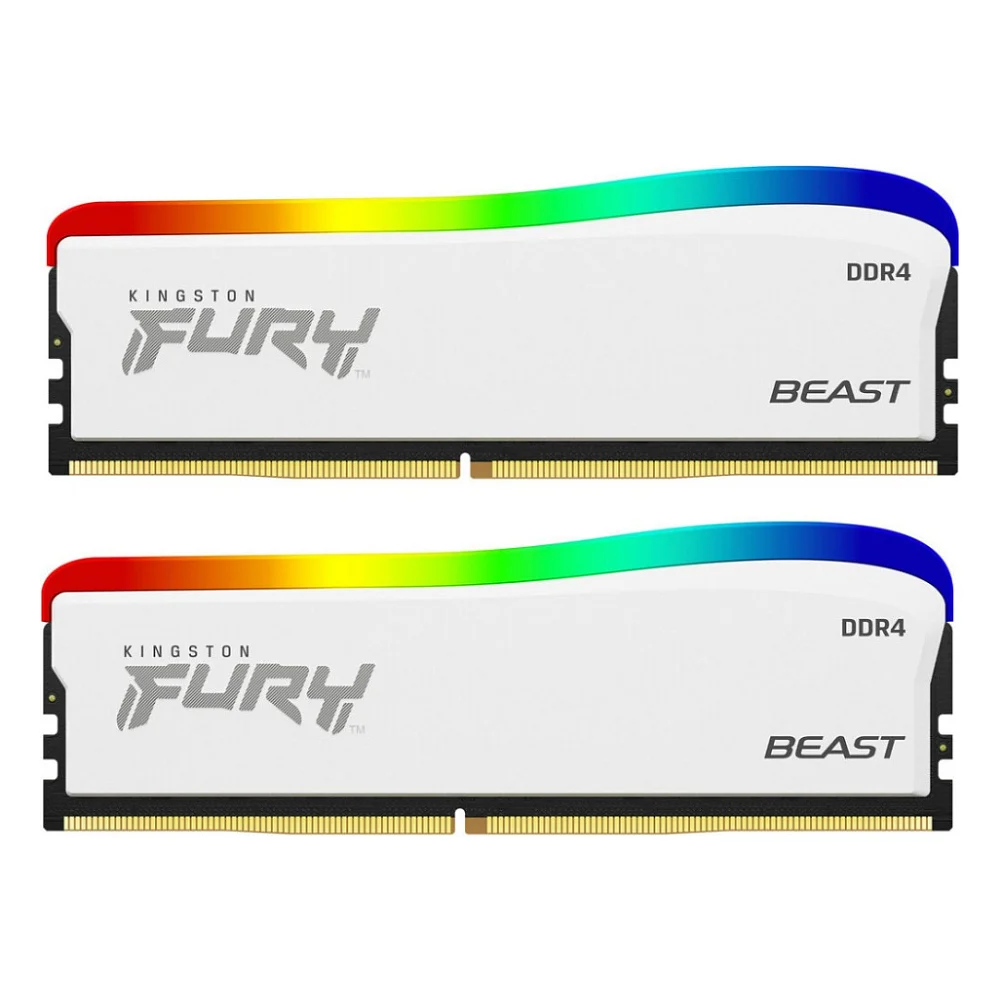 Модуль пам'яті для комп'ютера DDR4 32GB (2x16GB) 3600 MHz Beast White RGB SE Kingston Fury (ex.HyperX) (KF436C18BWAK2/32)
