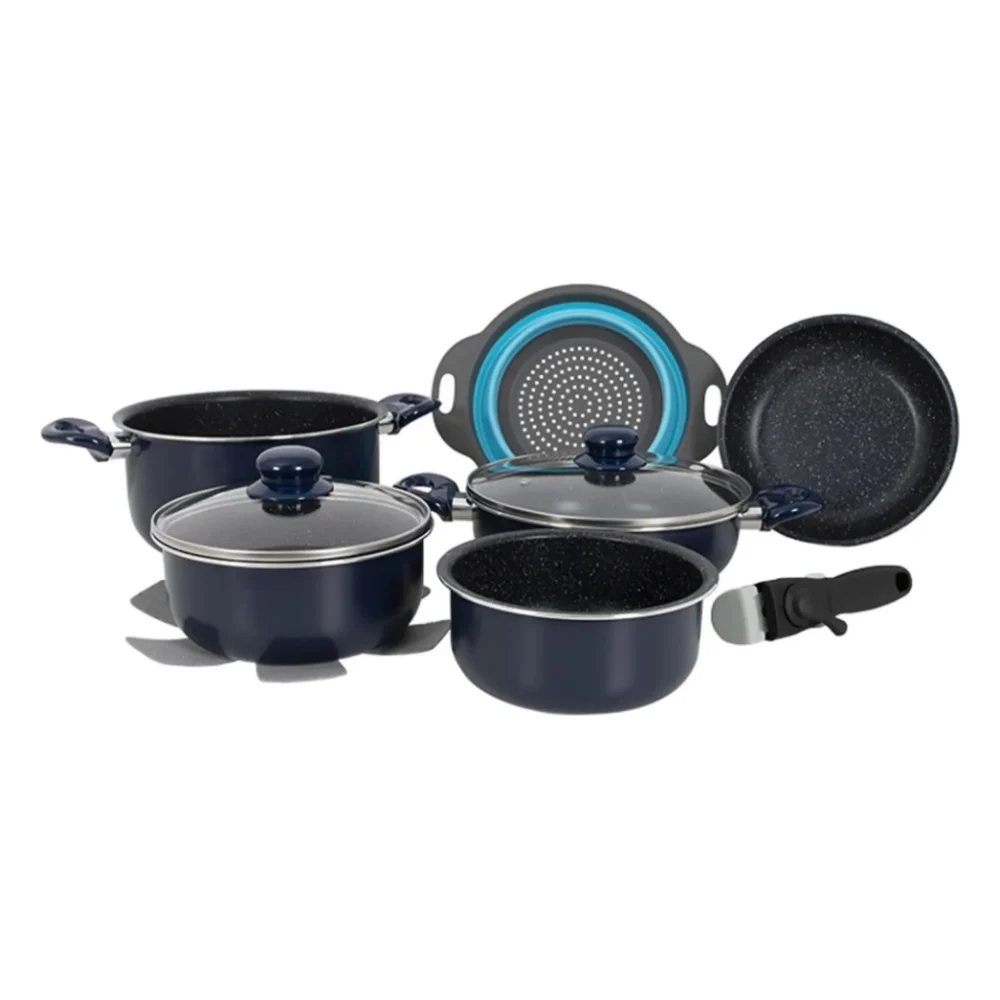 Набір посуду Gimex Cookware Set induction 9 предметів Dark Blue (6977225)