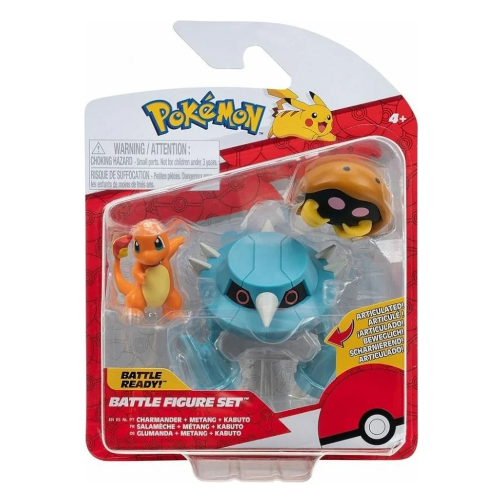 Фігурка Pokemon набір W17 - Кабуто, Чармандер, Метанг (PKW3052)