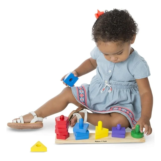 Розвиваюча іграшка Melissa&Doug дерев'яні пірамідки на платформі (MD10379) — фото 3