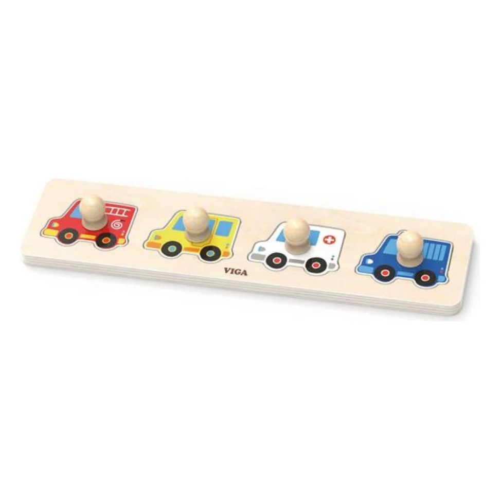 Розвиваюча іграшка Viga Toys Рамка-вкладиш з ручками Машини (44535)