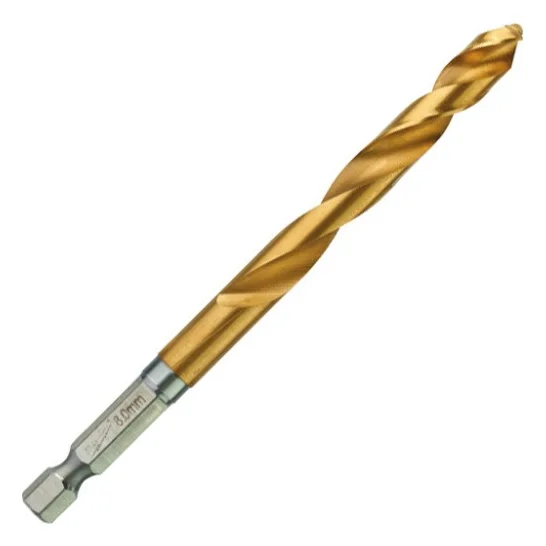 Свердло Milwaukee по металу RedHEX HSS-G TiN, 8 мм (5шт) (4932478183)
